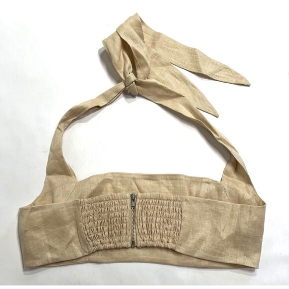 MONDAY Swimwear Montserrat Top in Vanilla Linen - Picture 4 of 5